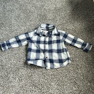Cat and Jack blue and white plaid button up shirt 18 months boys